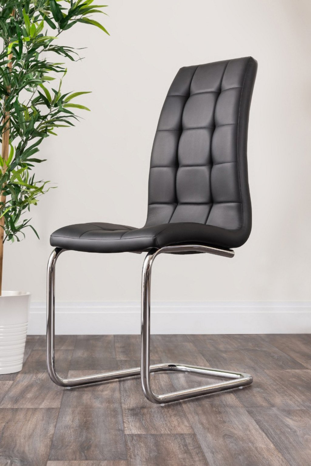 LIRA 100cm White Gloss Extending Dining Table and 4/6 Faux Leather Dining Chairs - Picture 41 of 78