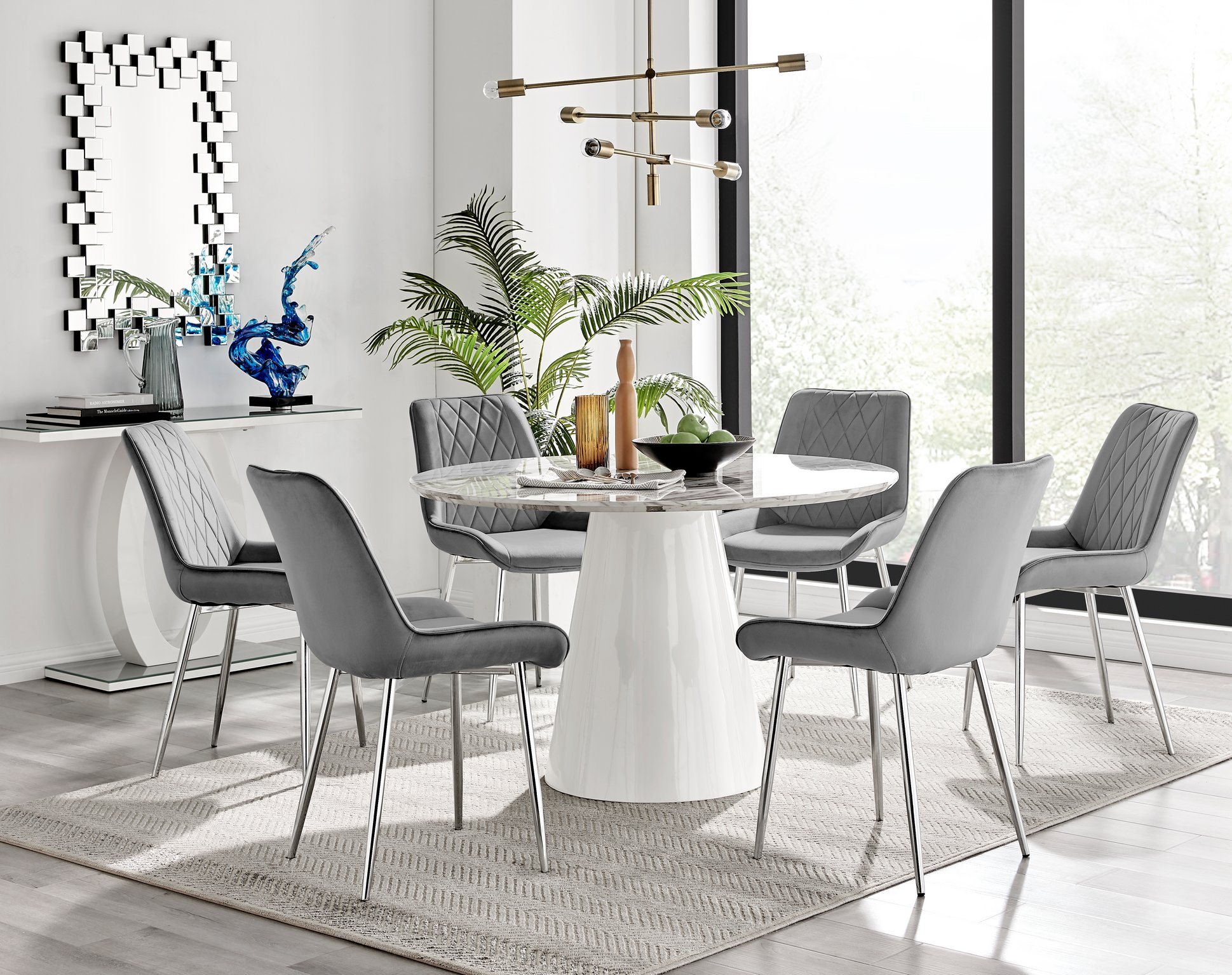 marble effect dining table sets