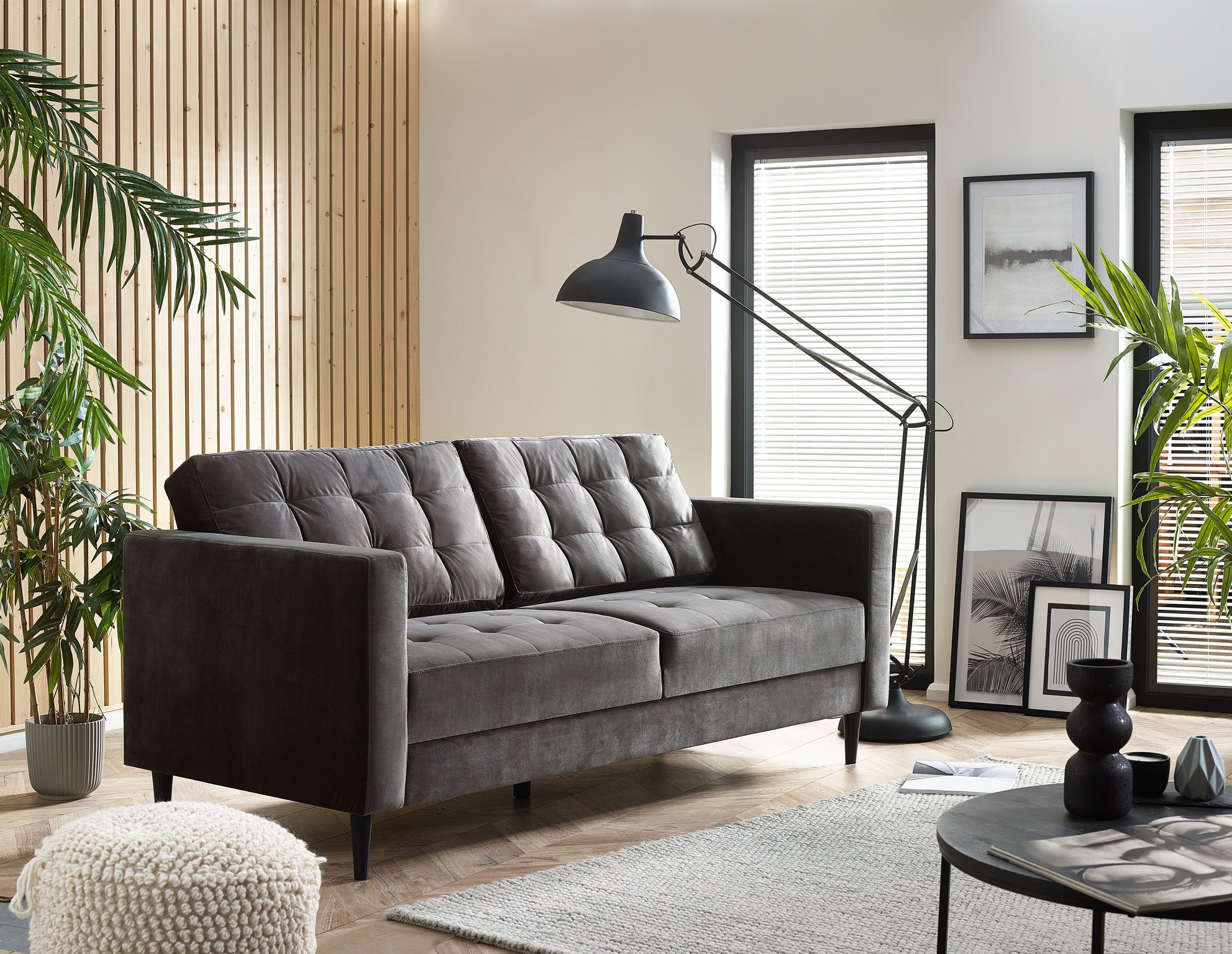 Jolene 3 Seater Luxury Velvet Sofa Tufted Chesterfield Minimalist Modern