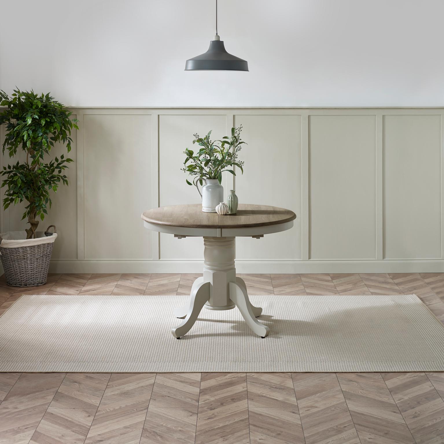 Padstow Wooden Extending Round Dining Table & 4 Millford Chairs - Picture 5 of 39