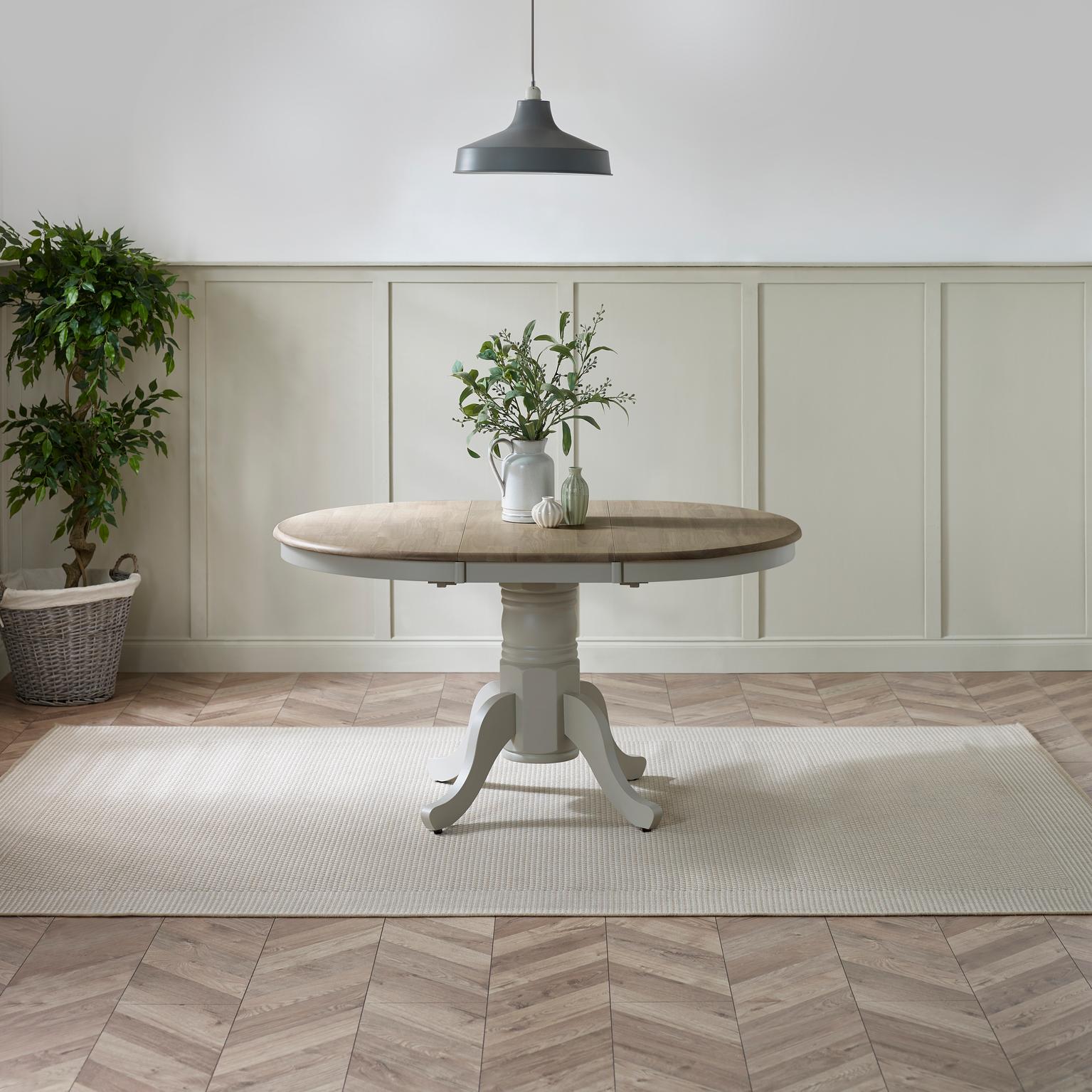 Padstow Wooden Extending Round Dining Table & 4 Millford Chairs - Picture 6 of 39