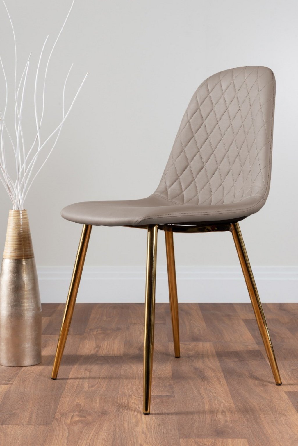 NOVARA Gold Round Tempered Glass Dining Table And 4 Faux Leather Dining Chairs - Picture 82 of 410