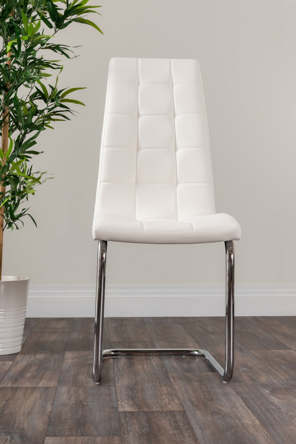 ATLANTA 4 White High Gloss Chrome Dining Table and 4 Faux Leather Dining Chairs - Picture 67 of 330