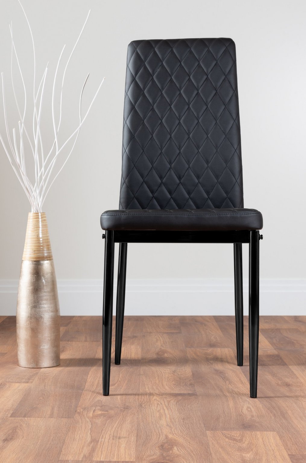 Seattle Glass and Black Leg Square Dining Table & 4 Milan Black Leg Chairs - Picture 55 of 58