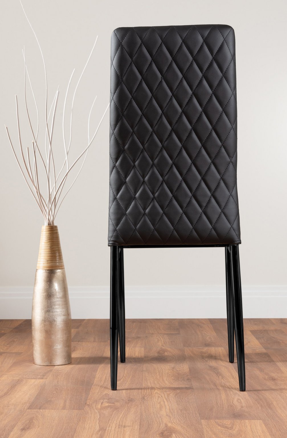 Seattle Glass and Black Leg Square Dining Table & 4 Milan Black Leg Chairs - Picture 57 of 58