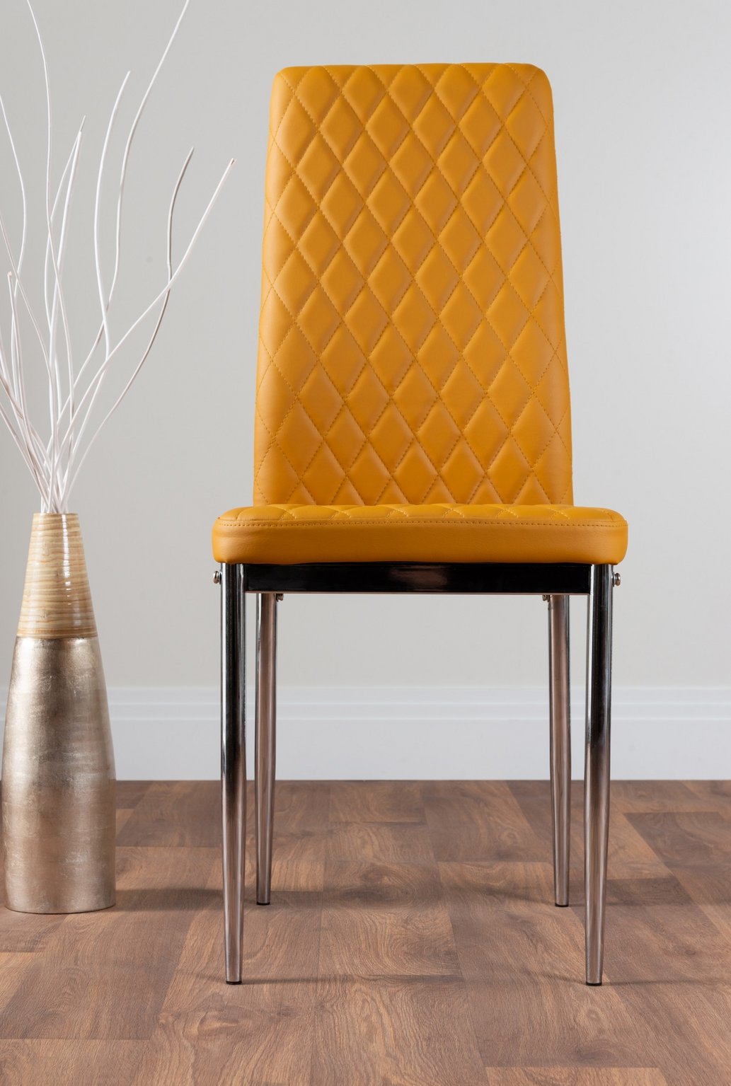 Seattle Glass and Black Leg Square Dining Table & 4 Milan Chrome Leg Chairs - Picture 32 of 71