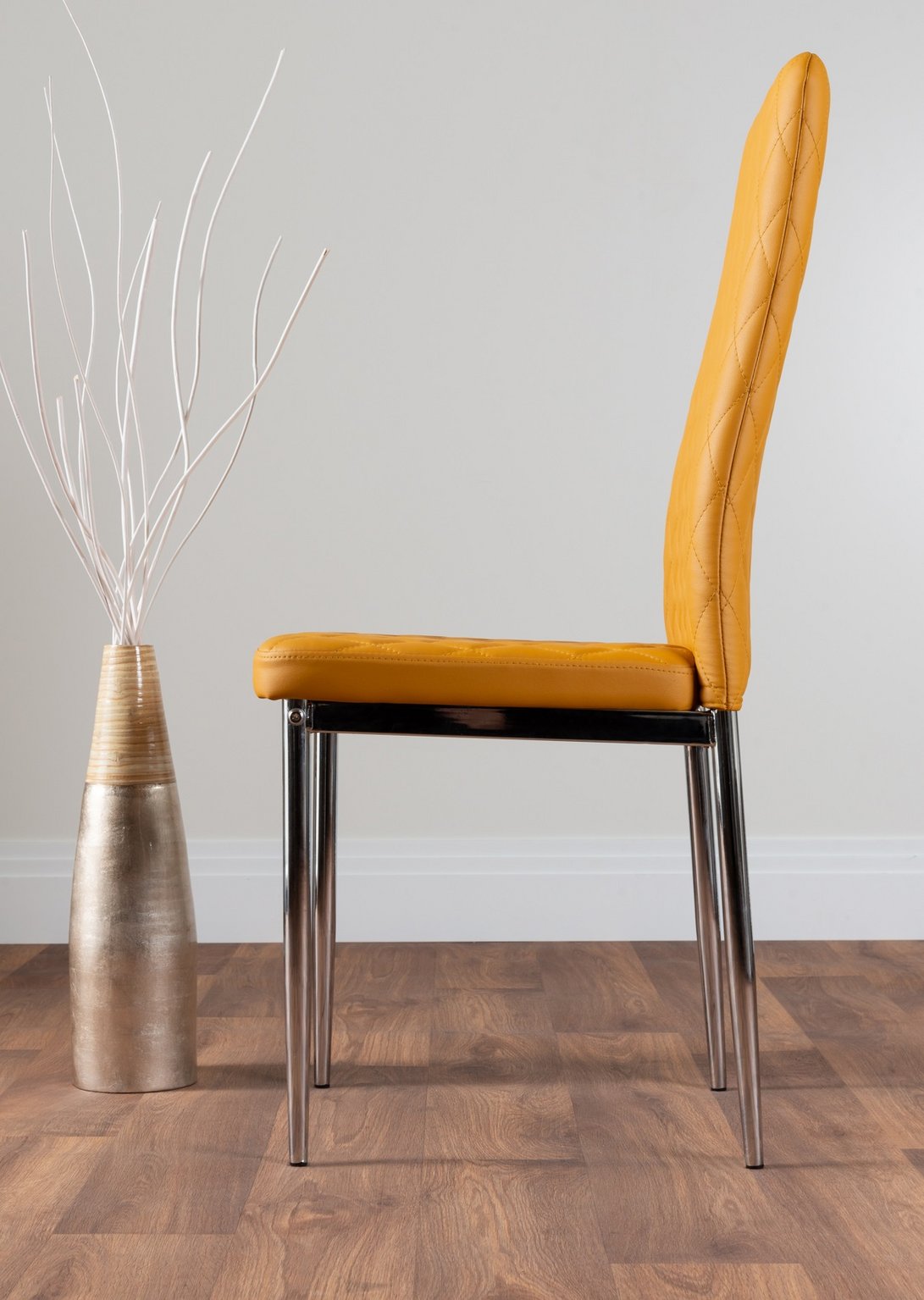 Seattle Glass and Black Leg Square Dining Table & 4 Milan Chrome Leg Chairs - Picture 33 of 71
