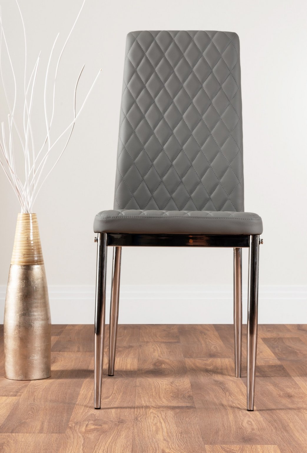 Seattle Glass and Black Leg Square Dining Table & 4 Milan Chrome Leg Chairs - Picture 44 of 71