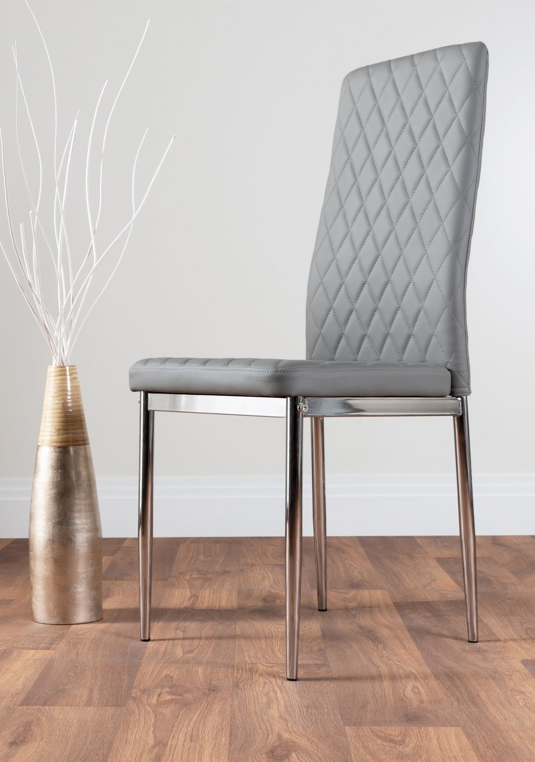 Seattle Glass and Black Leg Square Dining Table & 4 Milan Chrome Leg Chairs - Picture 43 of 71
