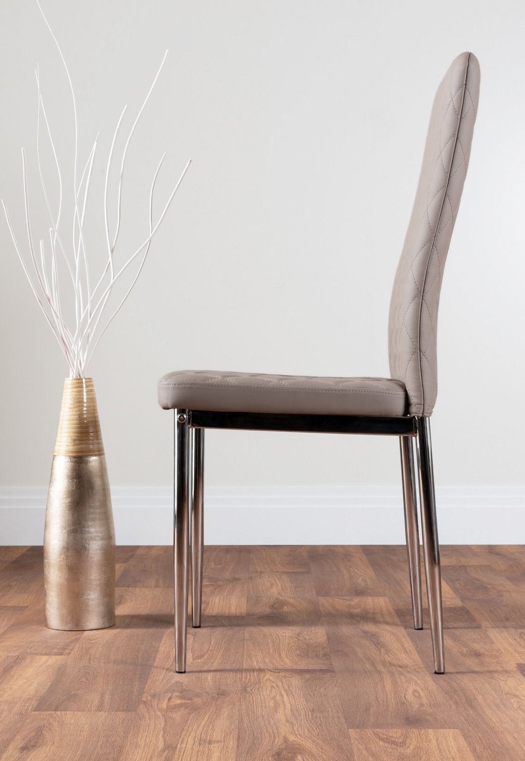 Seattle Glass and Black Leg Square Dining Table & 4 Milan Chrome Leg Chairs - Picture 57 of 71
