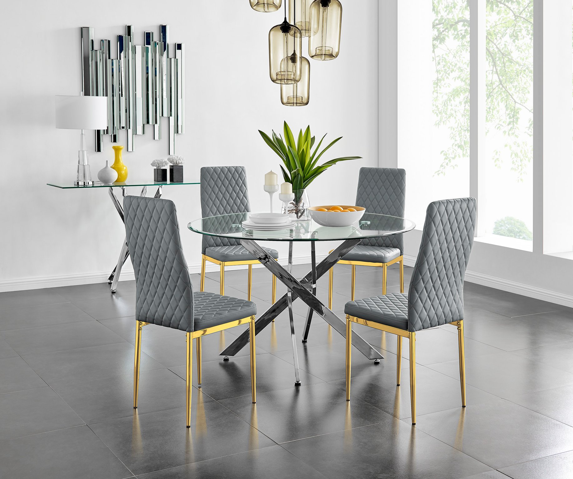 novara chrome round table