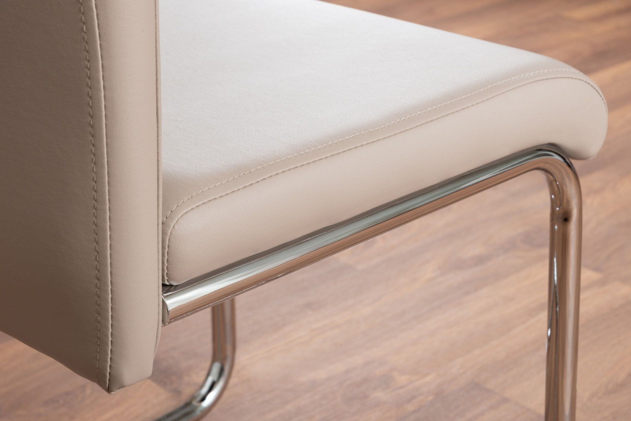 Adley High Gloss Storage Dining Table in White & 4 Lorenzo Chairs Furniture Set - Picture 32 of 69