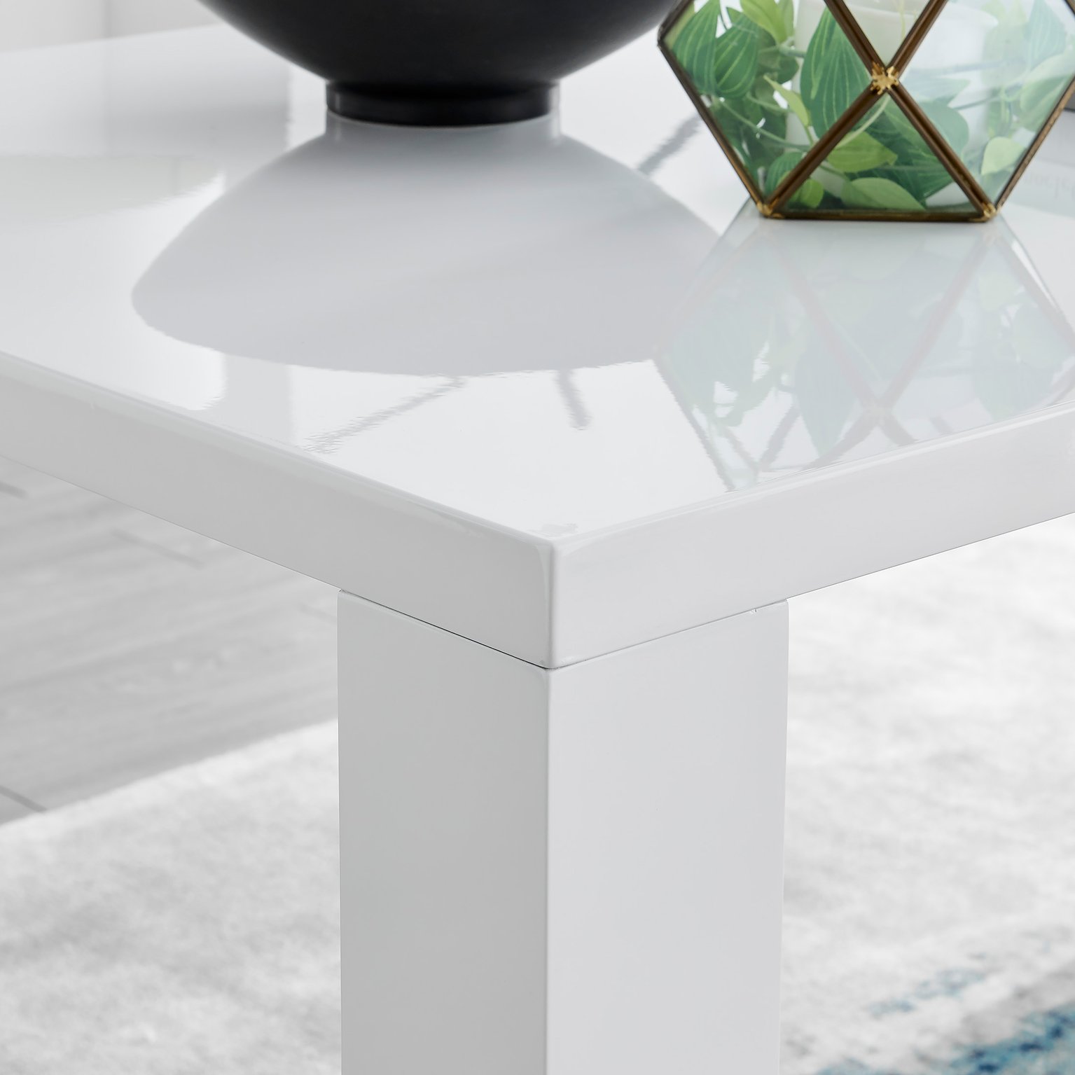 PIVERO White High Gloss Dining Table & 6 Faux Leather Milan Chairs - Picture 78 of 148