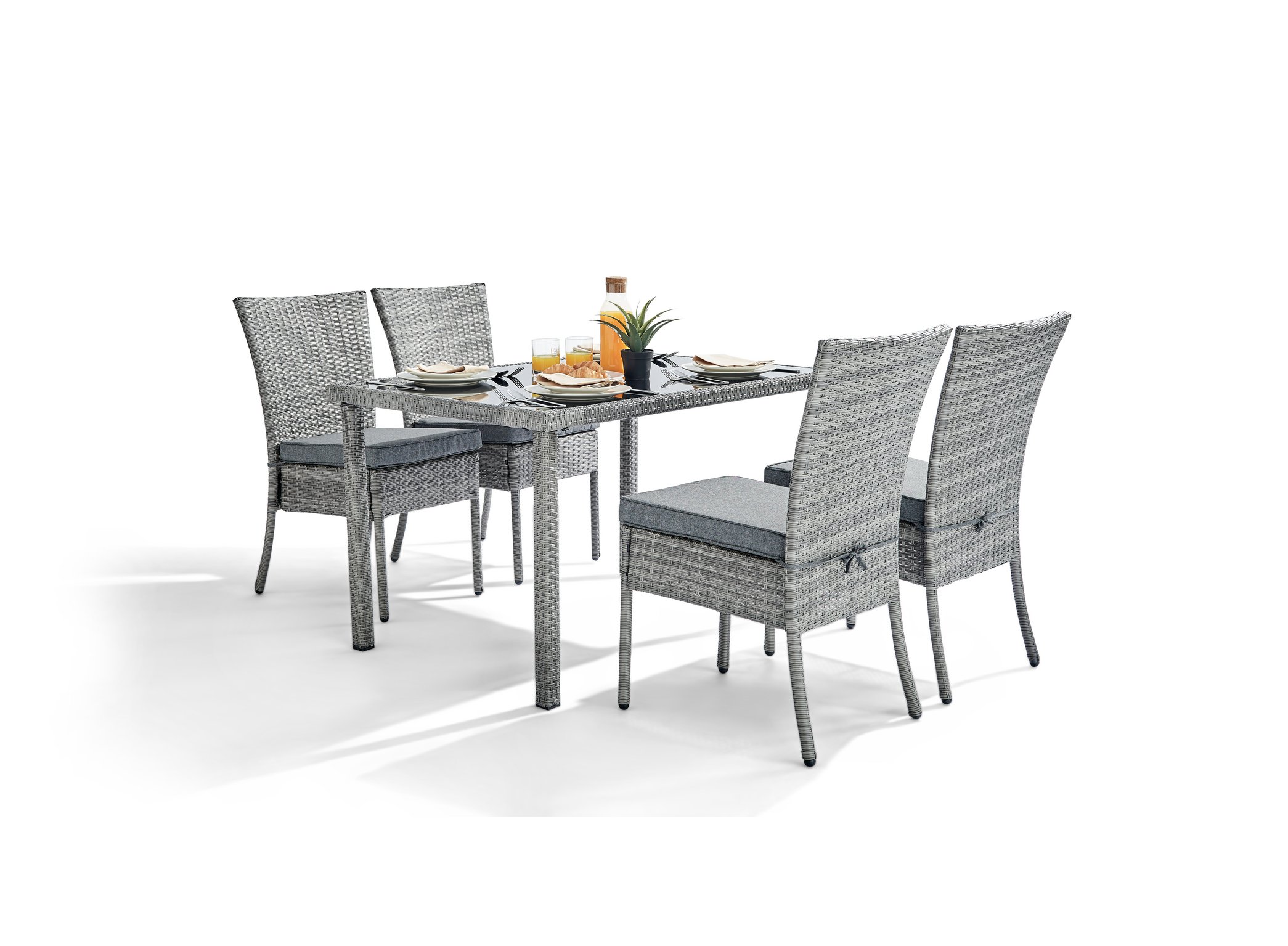 rattan 4 seater garden dining set