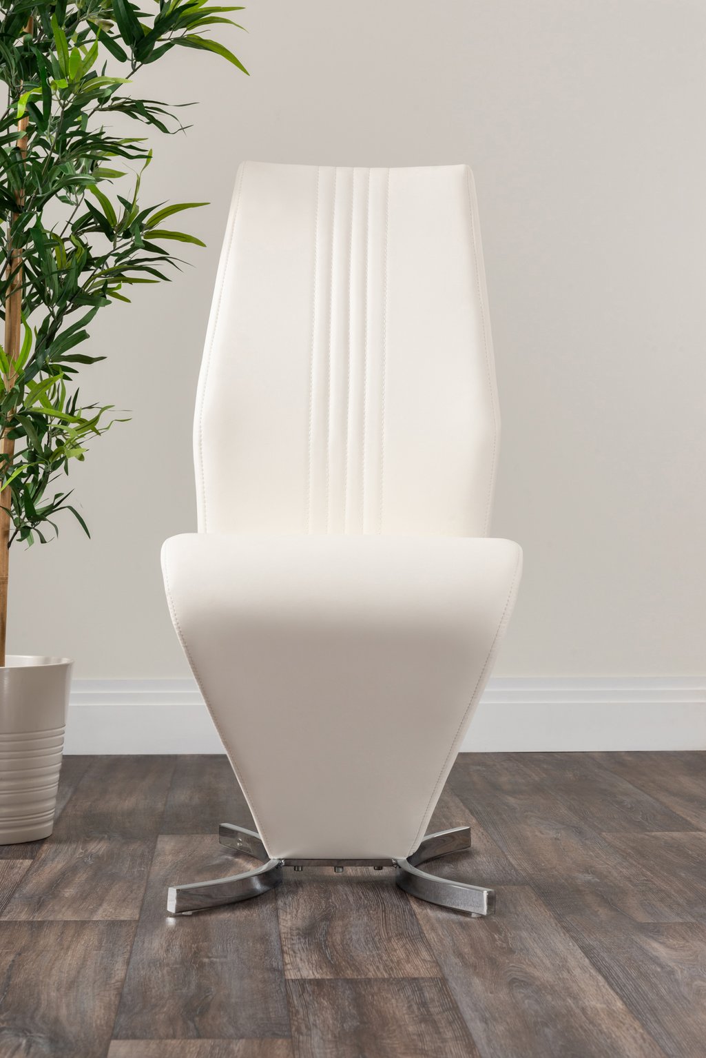 ATLANTA 4 White High Gloss Chrome Dining Table and 4 Faux Leather Dining Chairs - Picture 283 of 330
