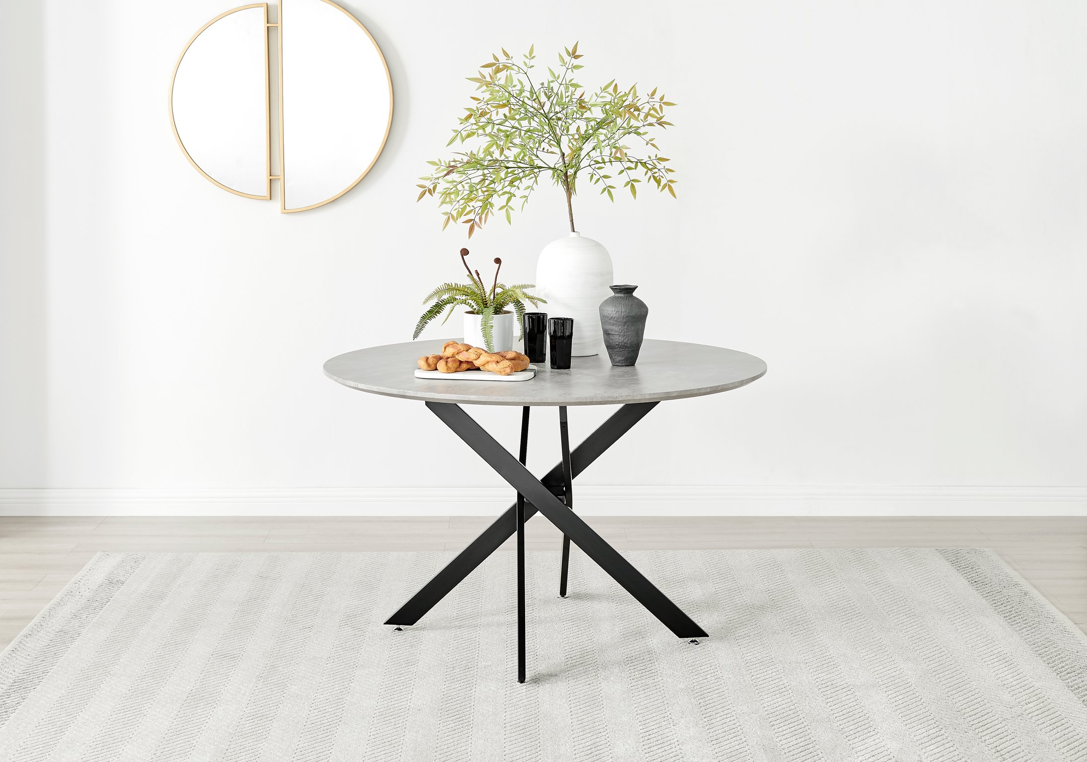 Concrete round dining table deals for 6