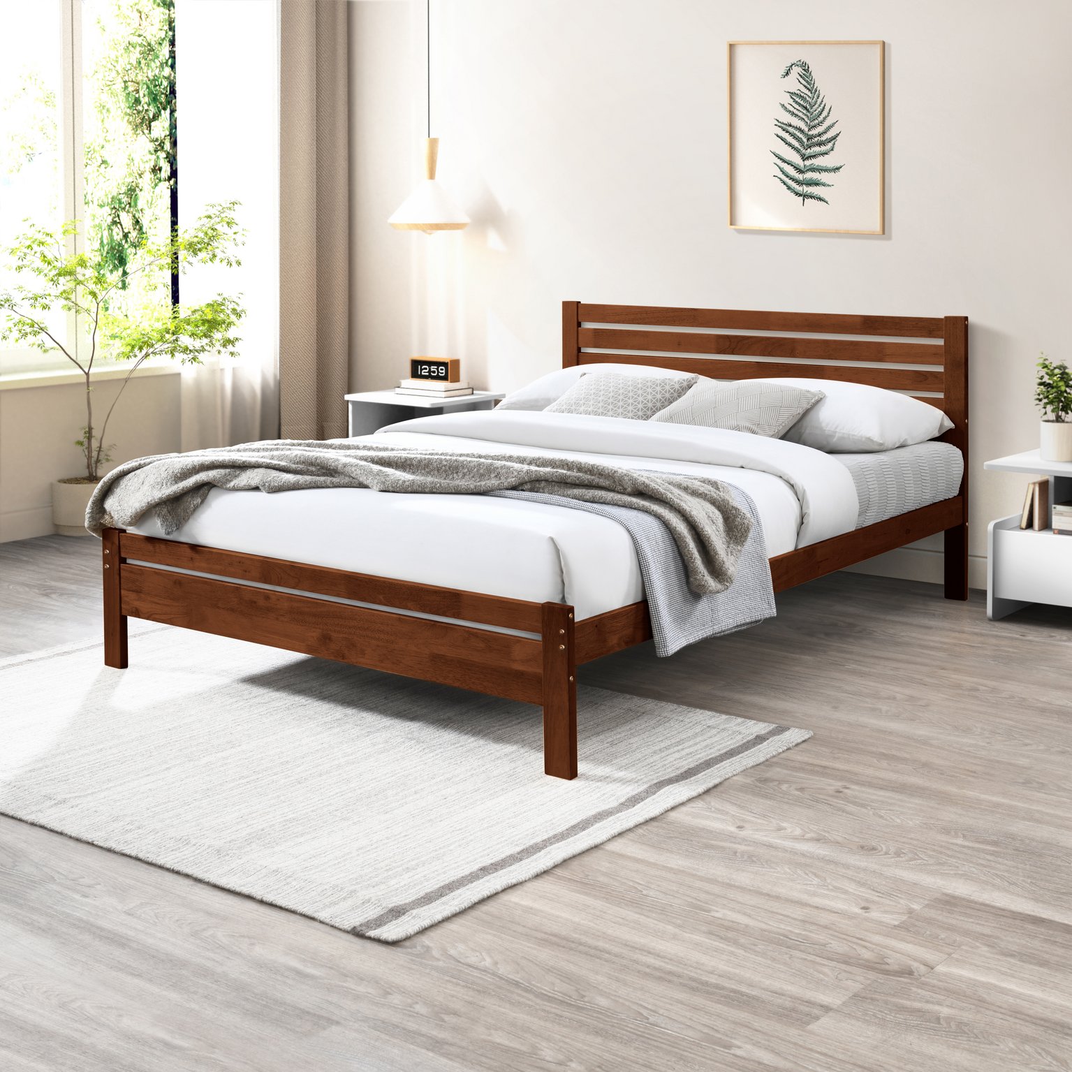 Declan Solid Pine Double Bed Frame