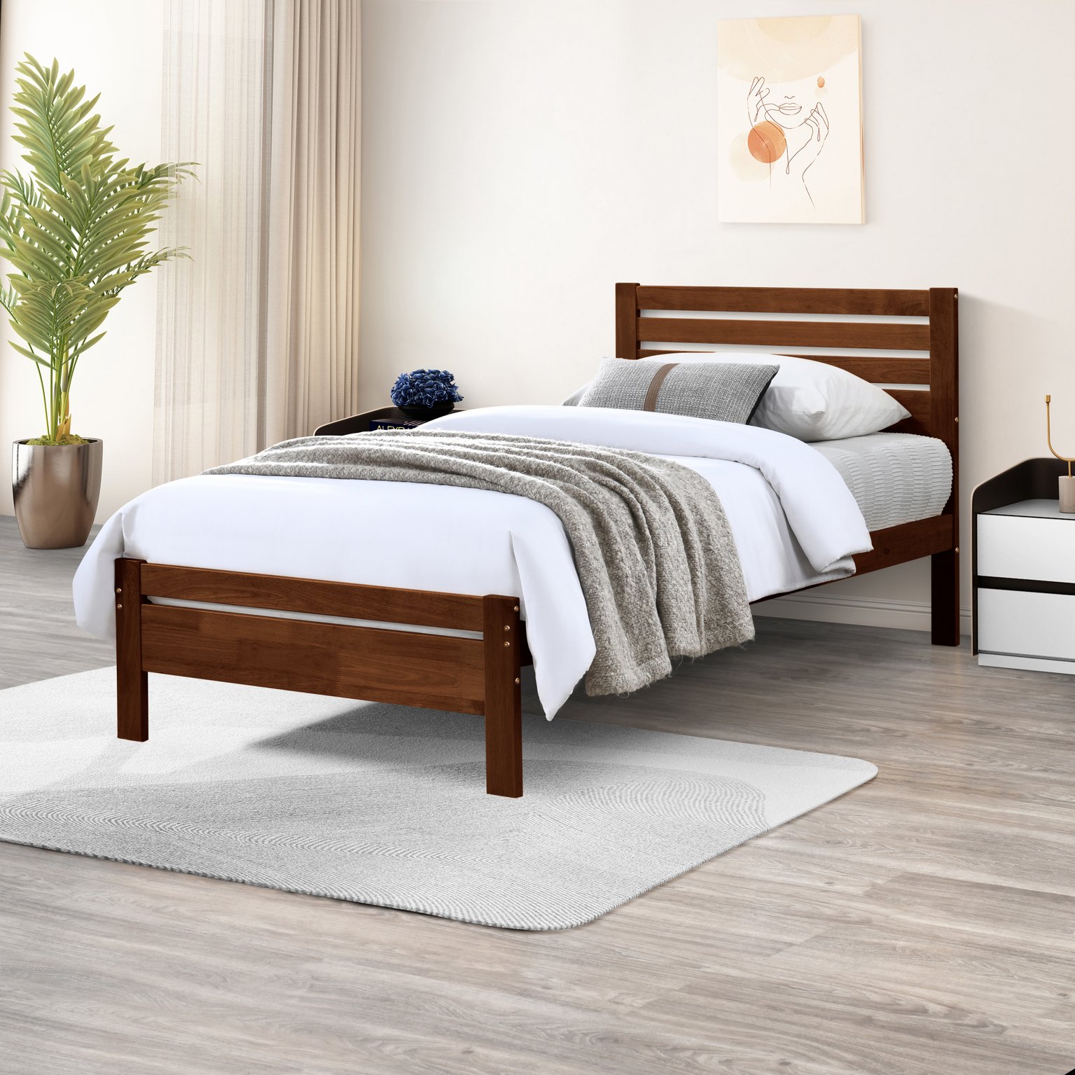 Declan Solid Pine Single Bed Frame Rustic Scandi Contemporary
