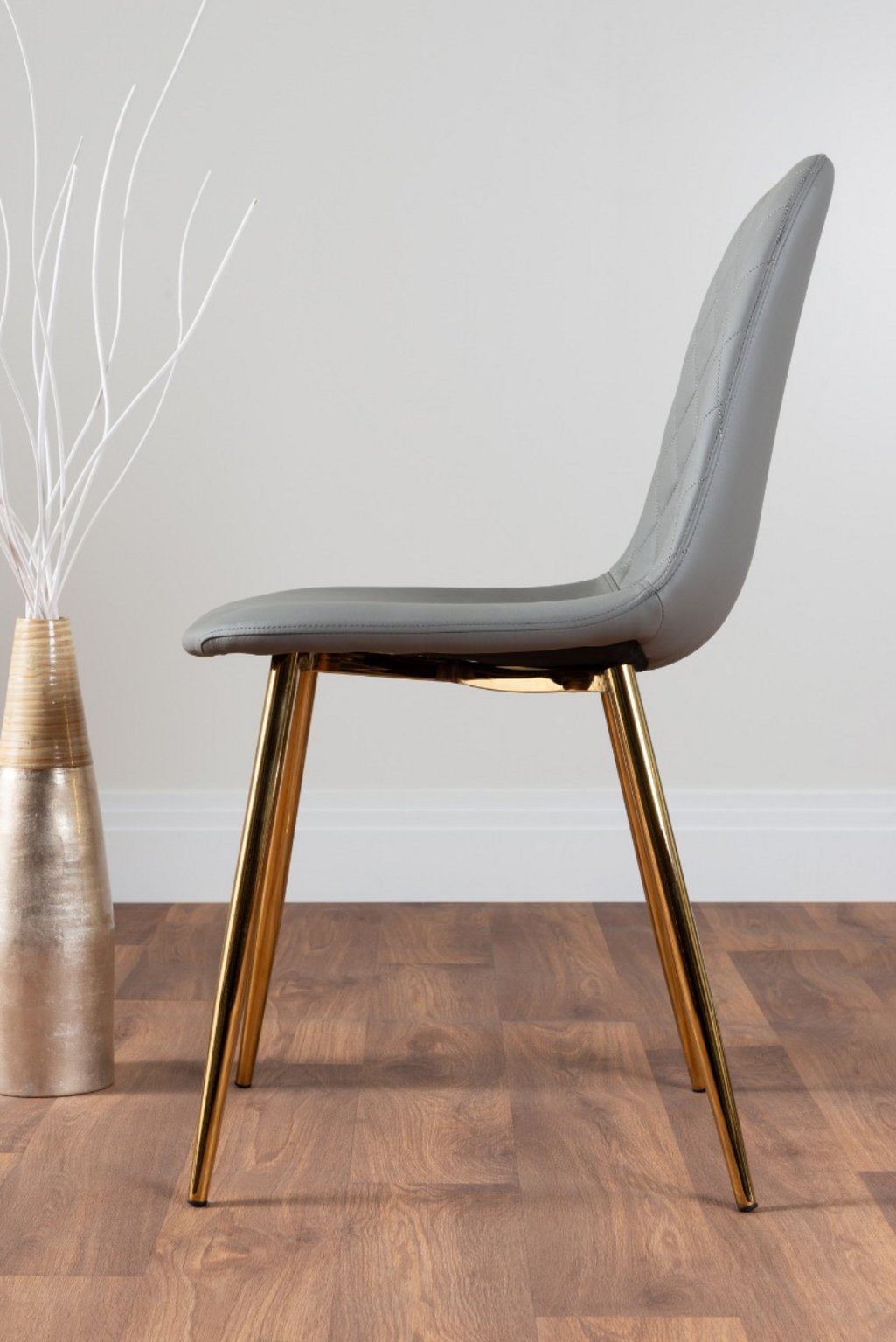 NOVARA Gold Round Tempered Glass Dining Table And 4 Faux Leather Dining Chairs - Picture 96 of 410