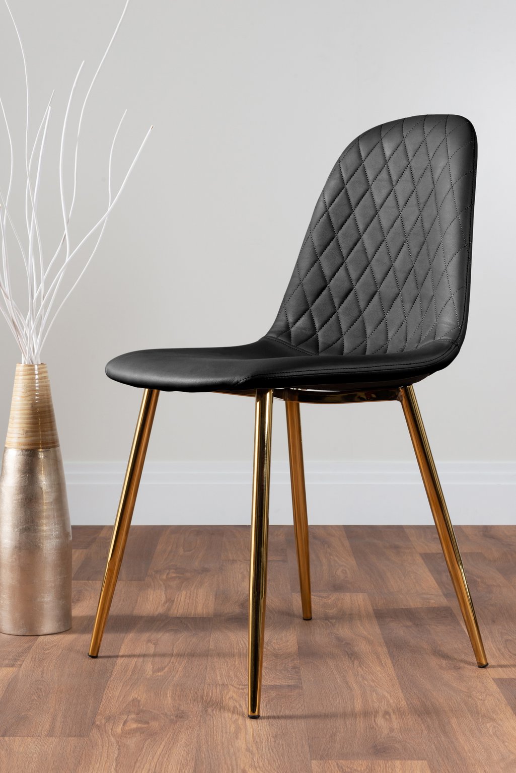 NOVARA Gold Round Tempered Glass Dining Table And 4 Faux Leather Dining Chairs - Picture 70 of 410