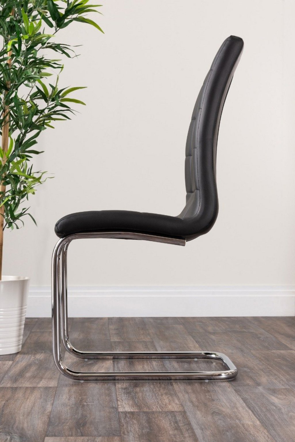 LIRA 100cm White Gloss Extending Dining Table and 4/6 Faux Leather Dining Chairs - Picture 43 of 78