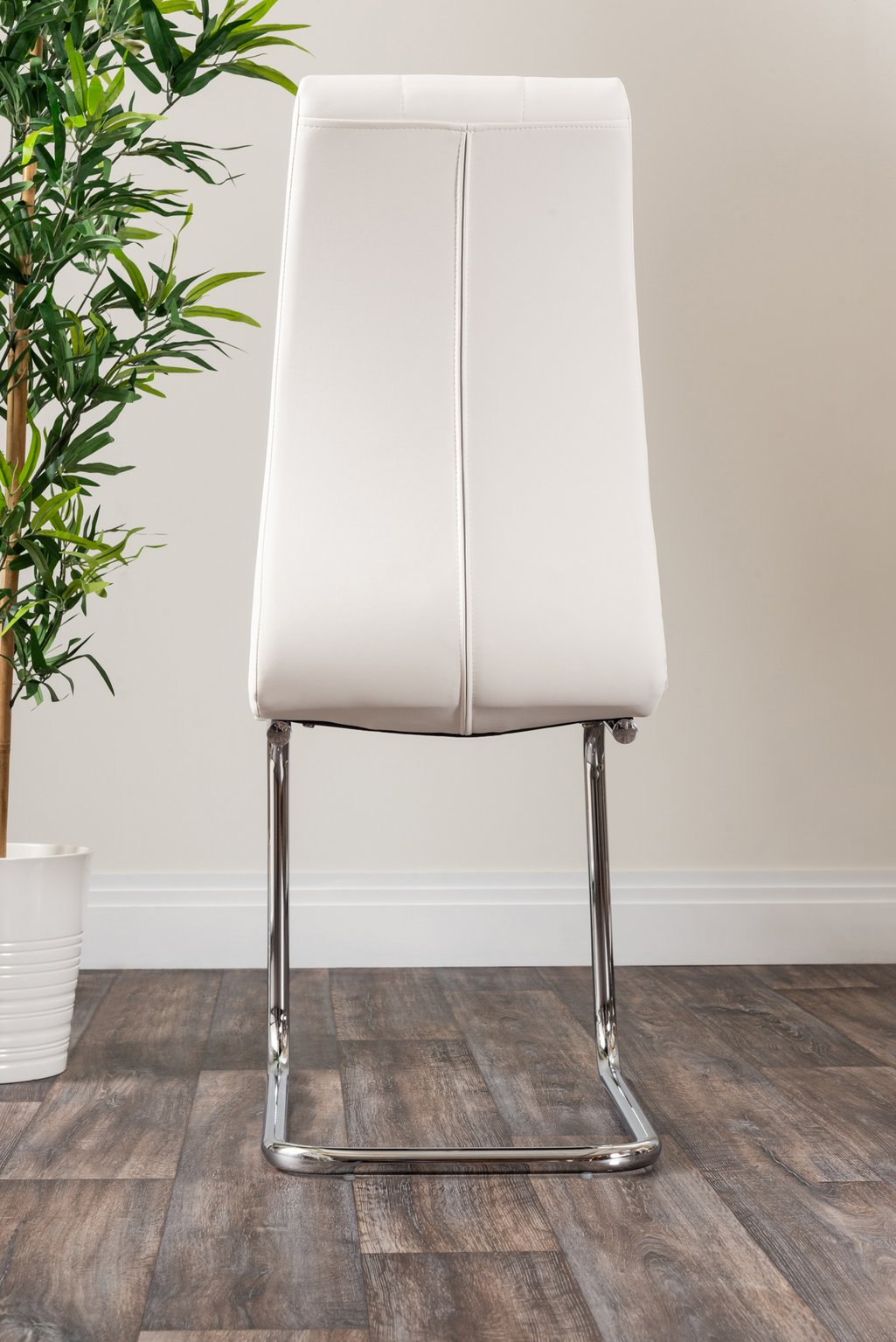 ATLANTA 4 White High Gloss Chrome Dining Table and 4 Faux Leather Dining Chairs - Picture 69 of 330