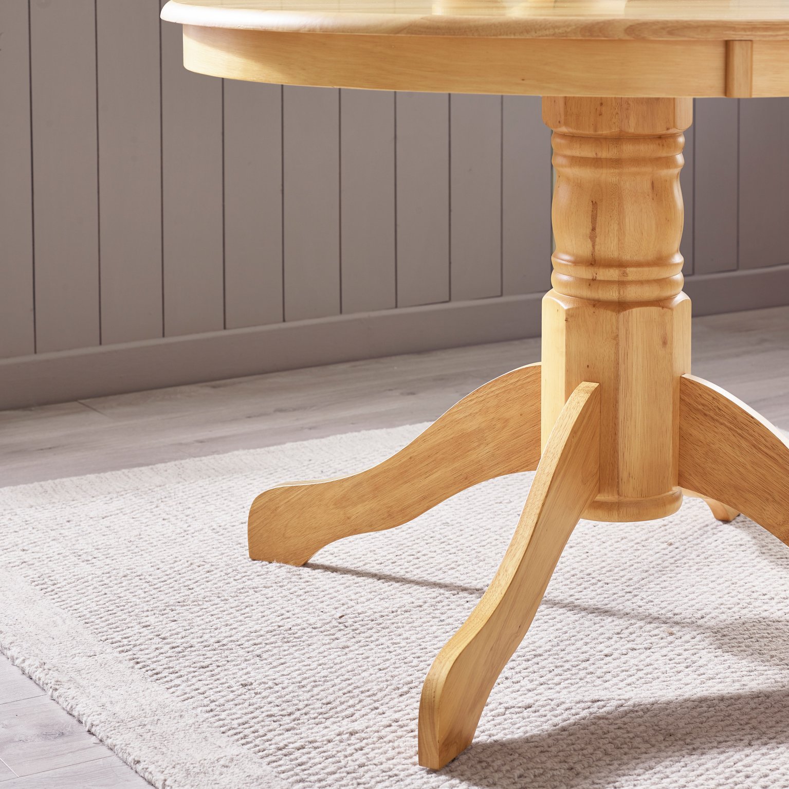 Bude 106cm Round Wooden Dining Table & 4 Millford Chairs Farmhouse - Picture 31 of 38
