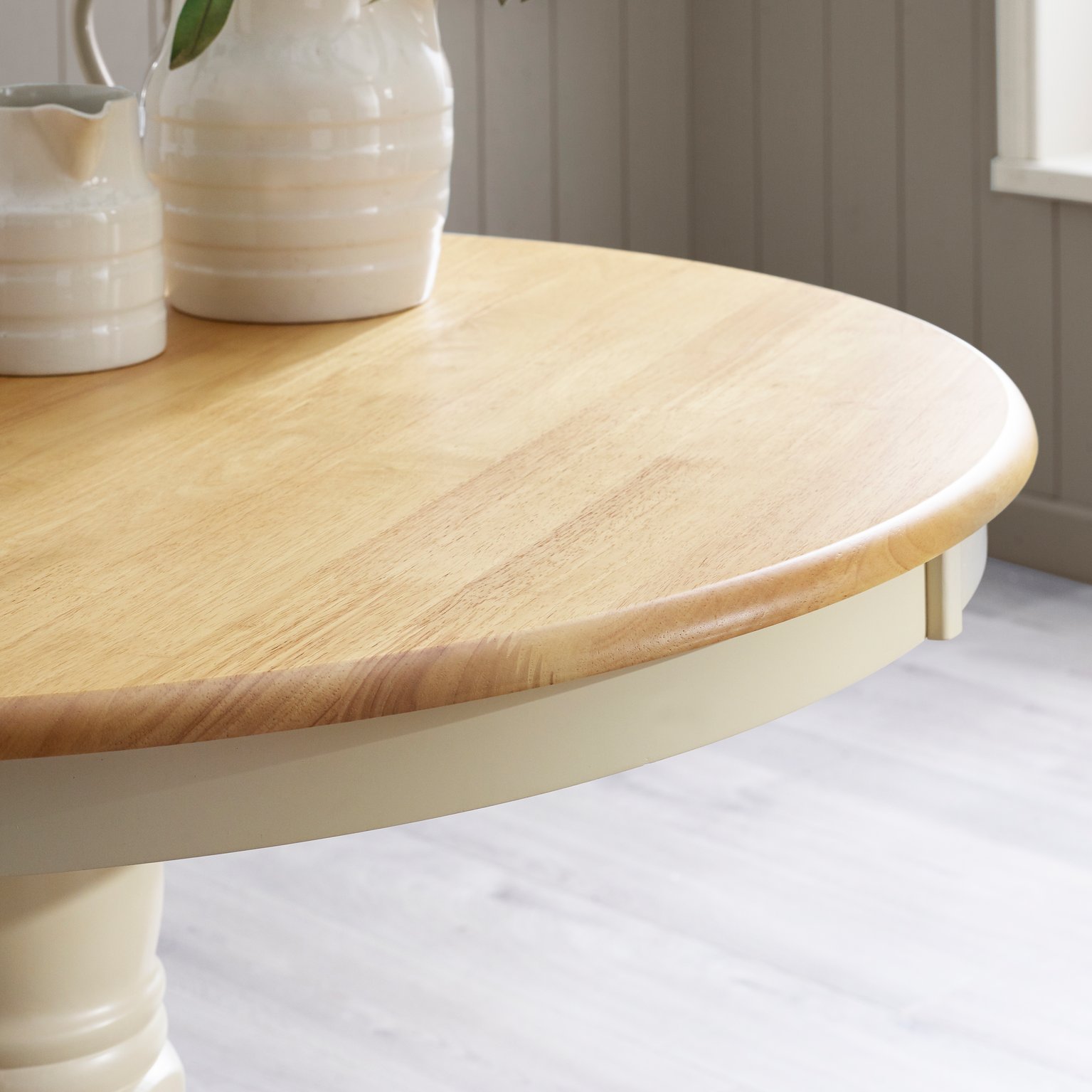 Bude 106cm Round Wooden Dining Table & 4 Millford Chairs Farmhouse - Picture 19 of 38