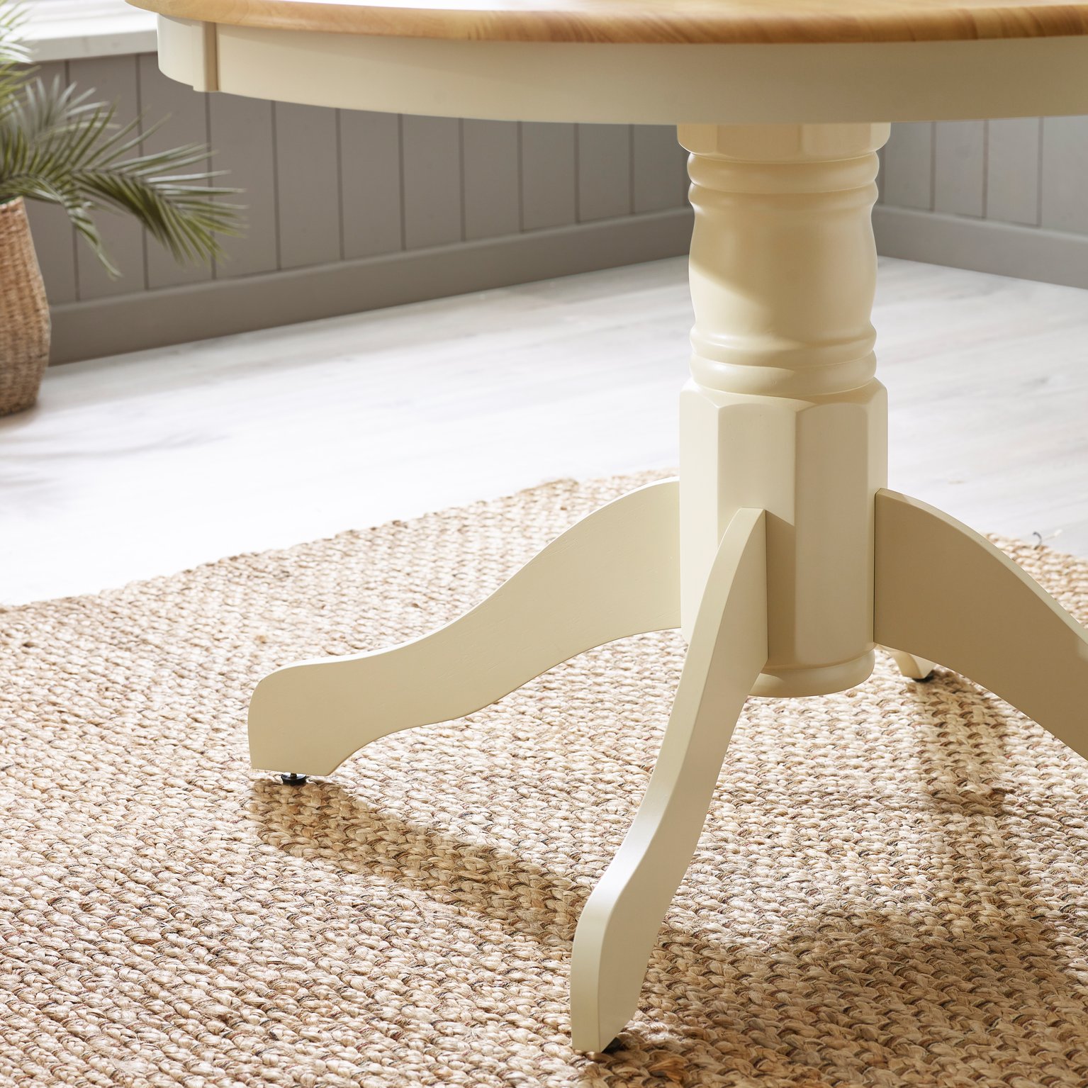 Bude 106cm Round Wooden Dining Table & 4 Millford Chairs Farmhouse - Picture 20 of 38