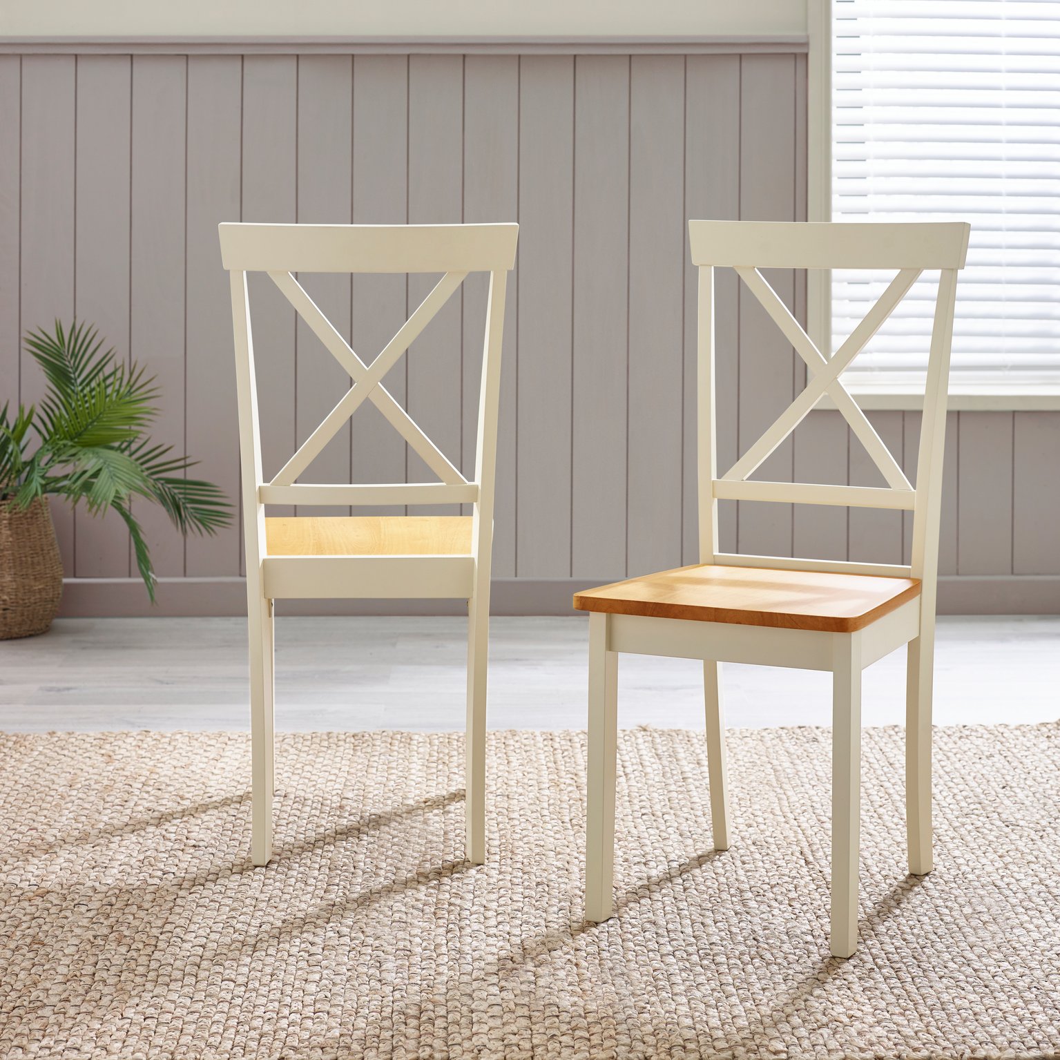 Bude 106cm Round Wooden Dining Table & 4 Millford Chairs Farmhouse - Picture 22 of 38