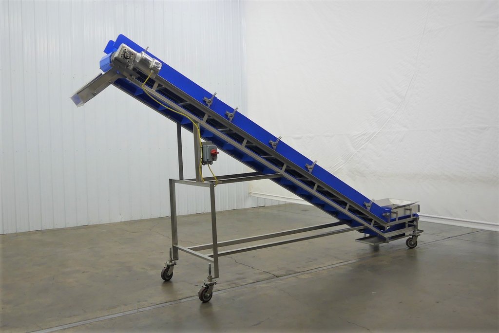Conveyor Solutions Blue Belt Cleated Incline Conveyor 16L x 12