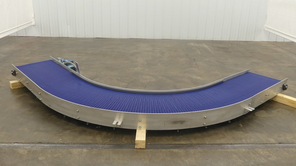 Sanitary Blue Modular Belt 90 Degree Conveyor 144
