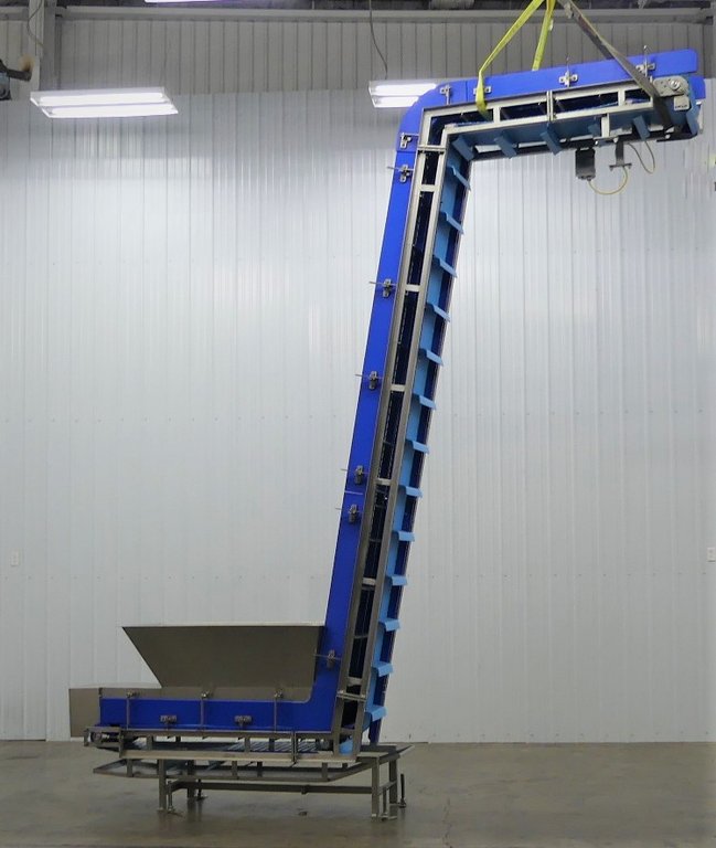 Conveyor Solutions Blue Belt Cleated Incline Conveyor 18H x 16