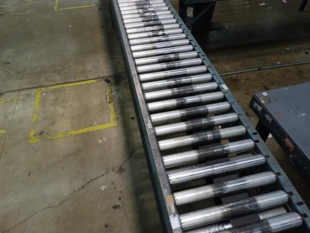 Used HK Belt Driven Live Roller Conveyor 15 L x 16