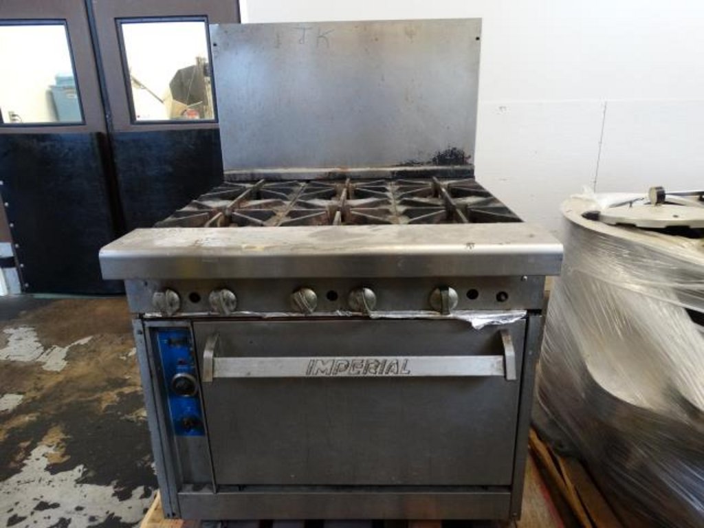 used 6 burner gas range