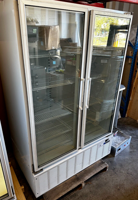 Used MasterBilt BLG48HD 2 Door Upright Glass Freezer
