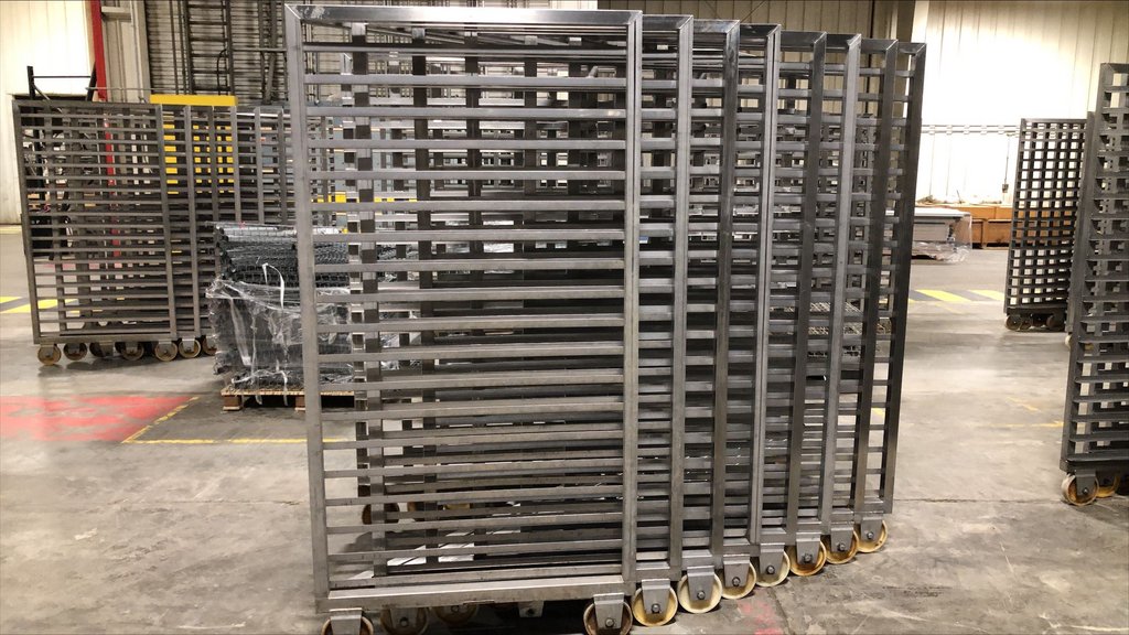 Used Set of 8 Stackable Rolling Z Racks