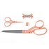 Picture of Scissors: Gift Set: Dressmaking (21.5cm) and Embroidery (9.5cm), Thimble & Pins: Rose Gold