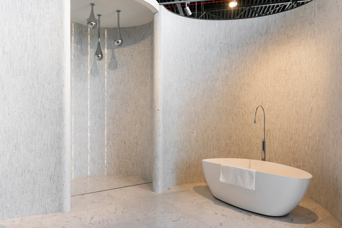Salle de bain en Bianco Carrara Mosaïques type S1
