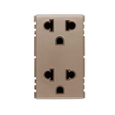 TOMA DE CORRIENTE DUPLEX EUROAMERINCA 2P+TIERRA SIN CHASIS NI PLACA 16A 127V~  Cava S25