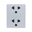 TOMA DE CORRIENTE DUPLEX EUROAMERICANO 2P+T 16A 127V~ ALUMINIO