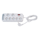 Base múltiple multiprotección 7 tomas 16A 250V~ blanca con 1,5 metros de cable telefónico Simon