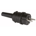 Clavija de goma cuello largo 16A 250V negra Simon