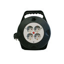 Extensible doméstico 10 metros H05VV-F 3G1,5mm² 4 tomas 16A 250V negro/gris con rearme de seguridad Simon
