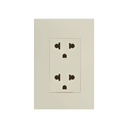TOMA DE CORRIENTE DUPLEX EUROAMERICANO CON CHASIS Y PLACA 16A 127V~ S25