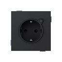 Schuko socket base LOLA 16A 250 V~ with screw terminal connection black matte Simon 360