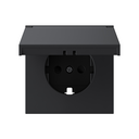 Cover for Schuko socket IP44 black matte Simon 360