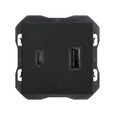 Cargador USB doble A+C 30W Power Delivery negro mate Simon 270