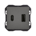 Cargador USB doble A+C 30W Power Delivery titanio Simon 270