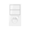Vertical 2-element front kit with 2 keys and USB charger base gloss white Simon 100